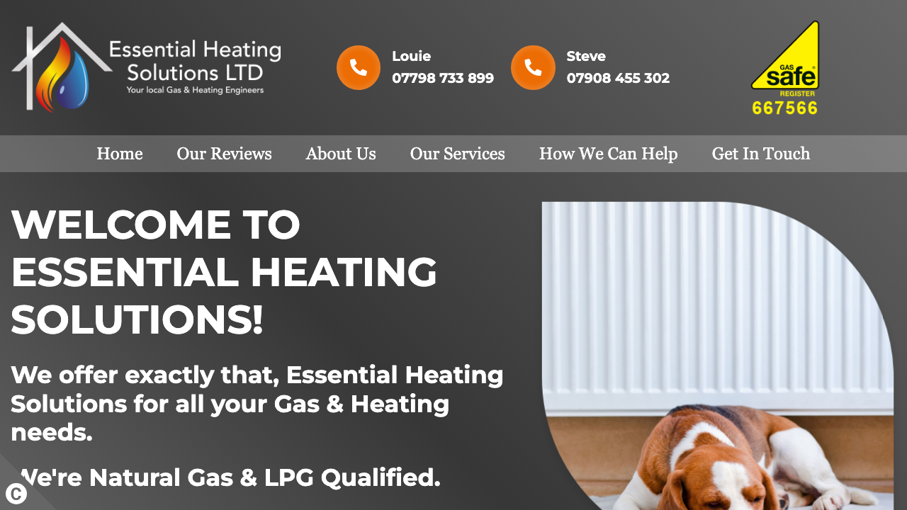 ESSENTIAL HEATING SOLUTIONS LTD website preview
