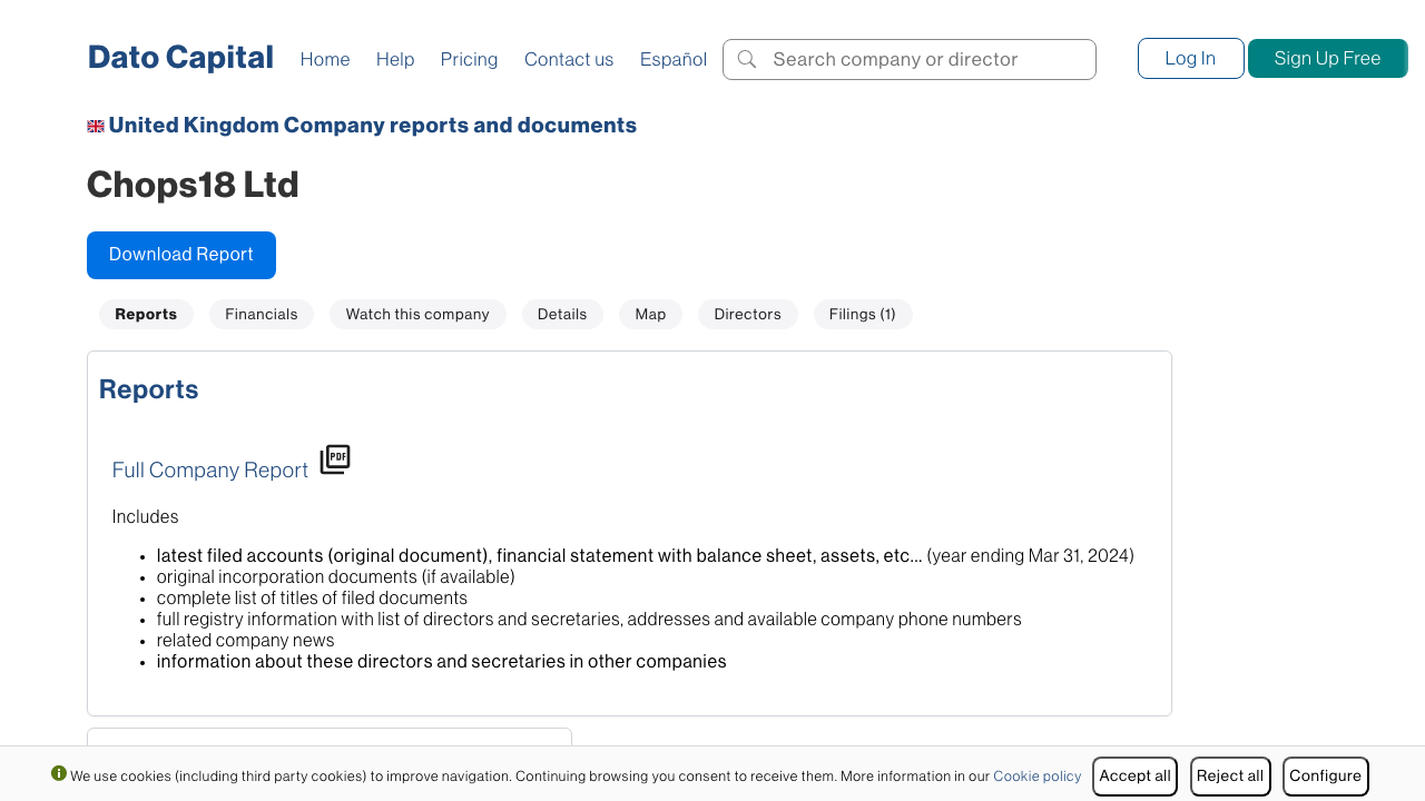 CHOPS18 LTD website preview