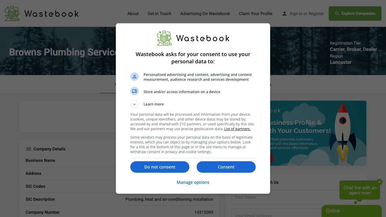 BROWNS PLUMBING SERVICES LTD website preview
