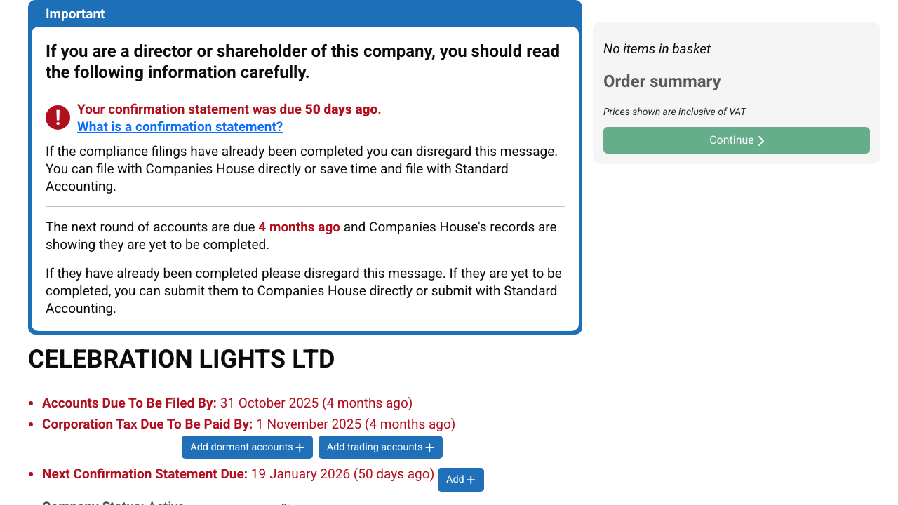 CELEBRATION LIGHTS LTD website preview