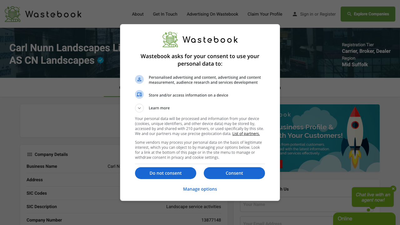 CARL NUNN LANDSCAPES LIMITED website preview