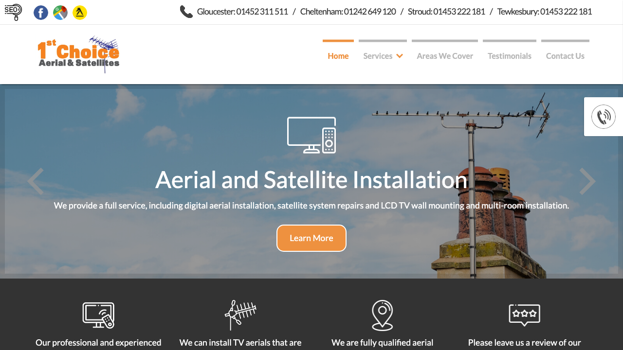 1ST CHOICE AERIAL & SATELLITES LTD website preview