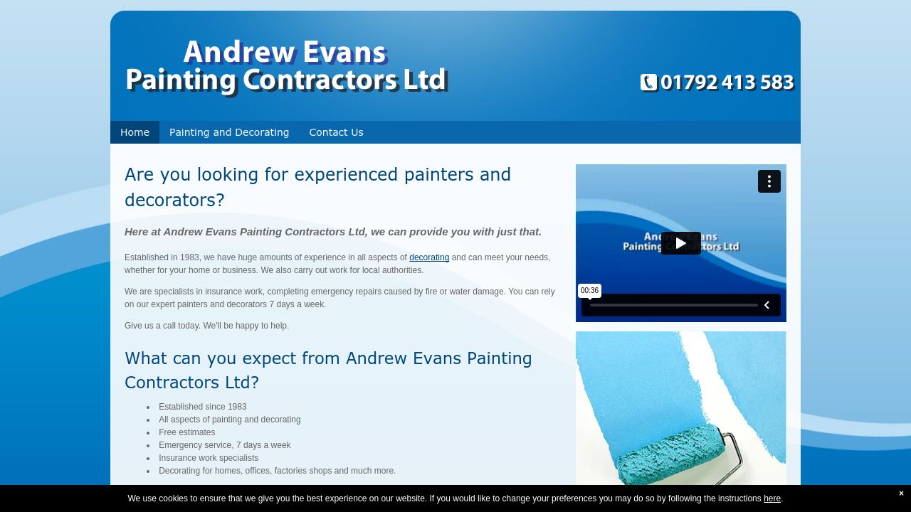 ANDREW EVANS PAINTING CONTRACTORS LIMITED website preview