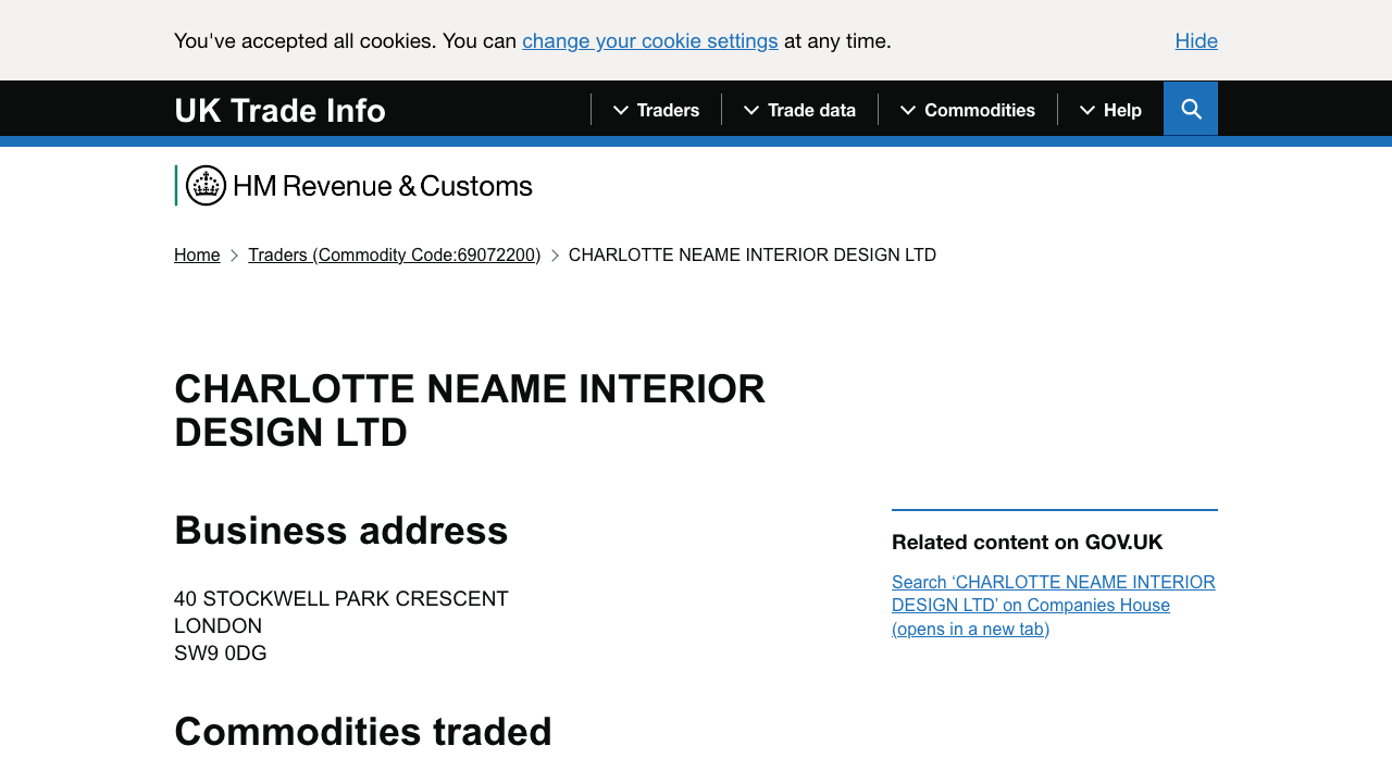 CHARLOTTE NEAME INTERIOR DESIGN LIMITED website preview