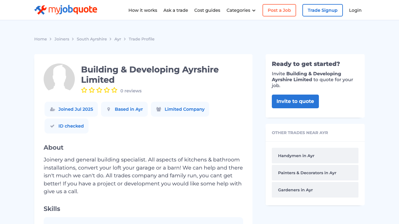 BUILDING & DEVELOPING AYRSHIRE LIMITED website preview