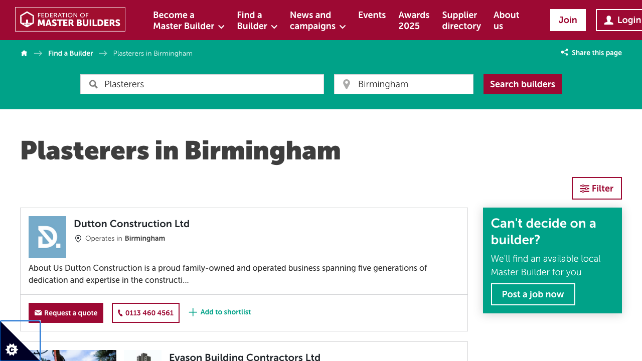 CAN PLASTERING CONTRACTORS LTD website preview