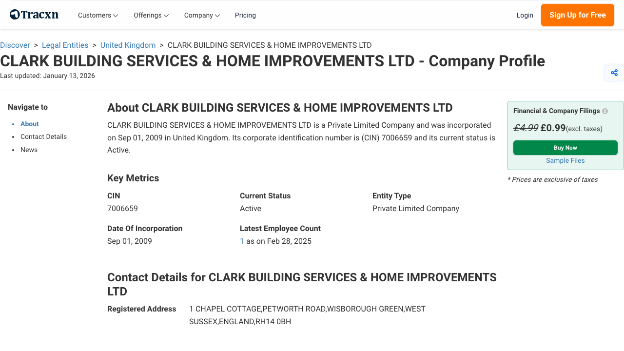 CLARK BUILDING SERVICES & HOME IMPROVEMENTS LTD website preview