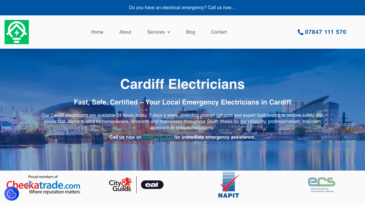 12 ELECTRICAL & EMERGENCY ELECTRICIAN LTD website preview