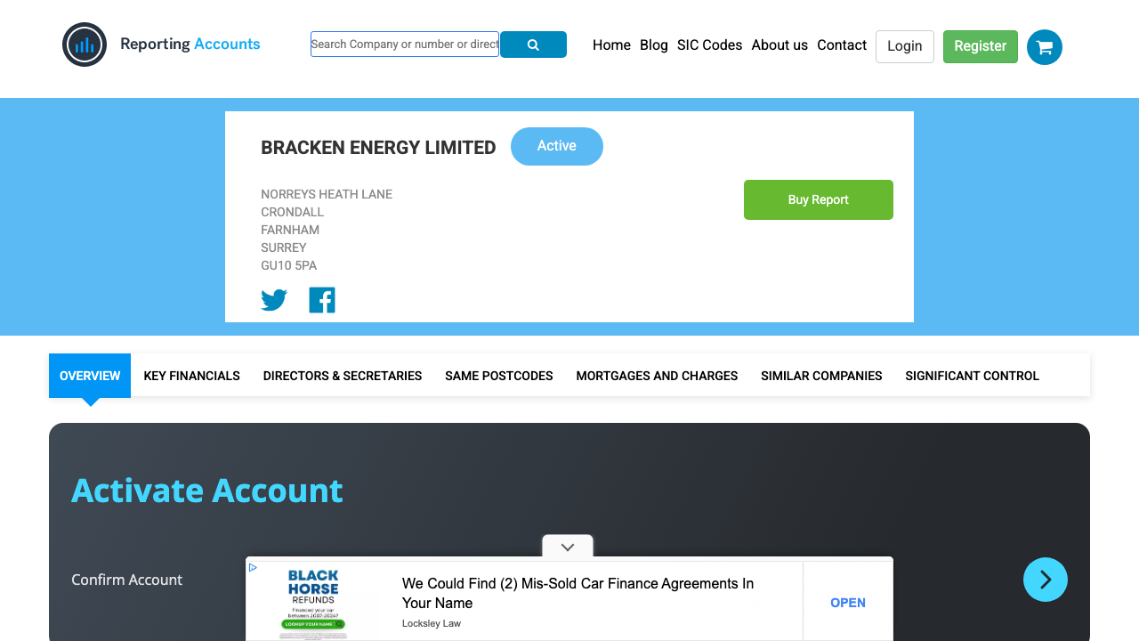 BRACKEN ENERGY LIMITED website preview