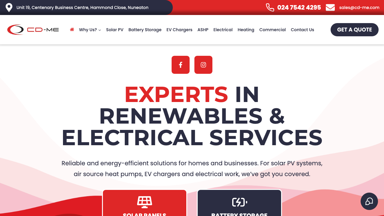 C D ELECTRICAL (LEICS) LTD website preview