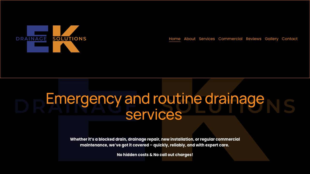 EK DRAINAGE SOLUTIONS LTD website preview