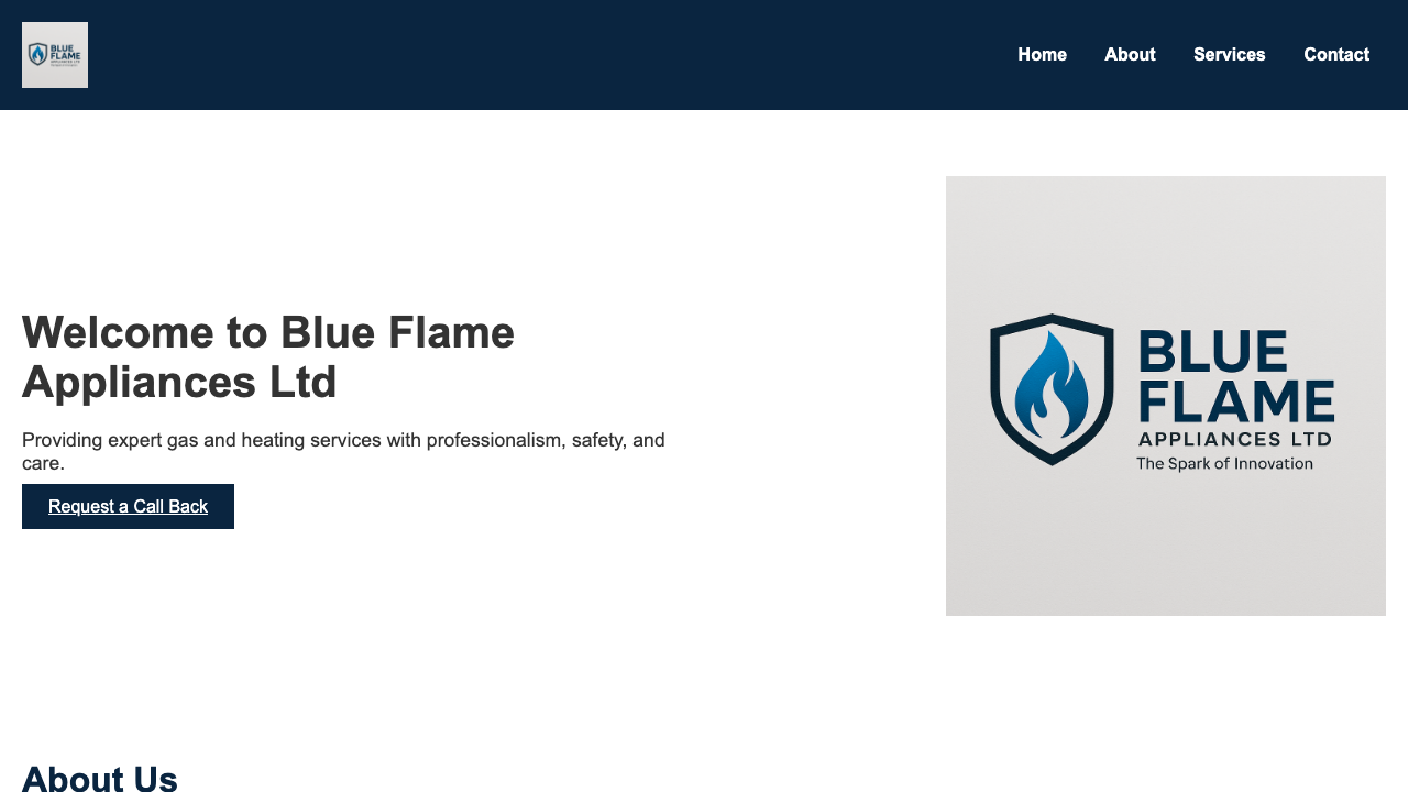 BLUE FLAME APPLIANCES LTD website preview