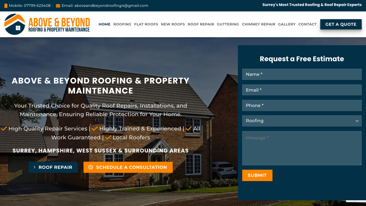 BEYOND ROOFING LTD website preview