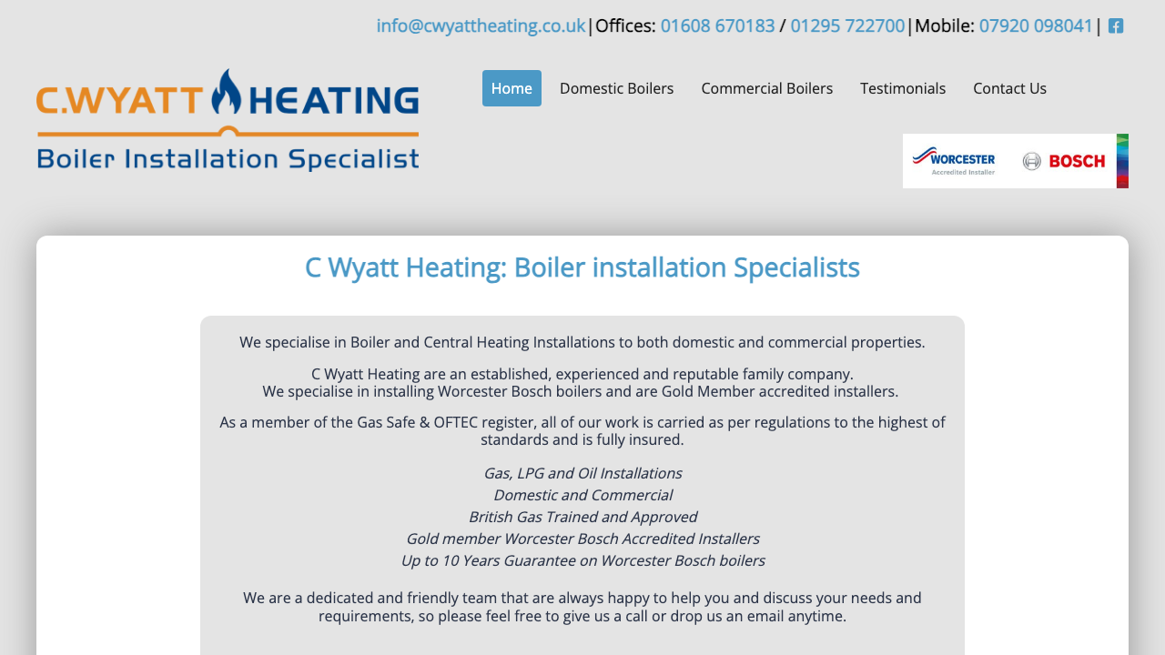 C WYATT HEATING LIMITED website preview