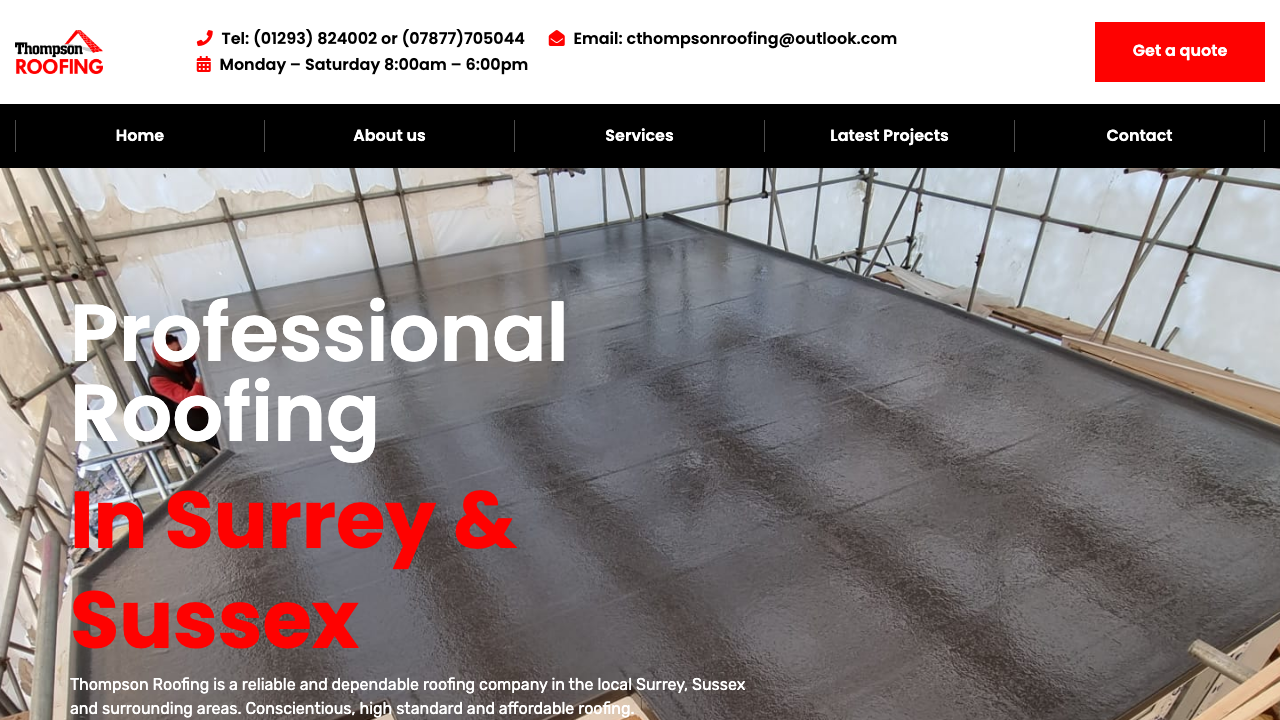 CARL THOMPSON ROOFING LIMITED website preview