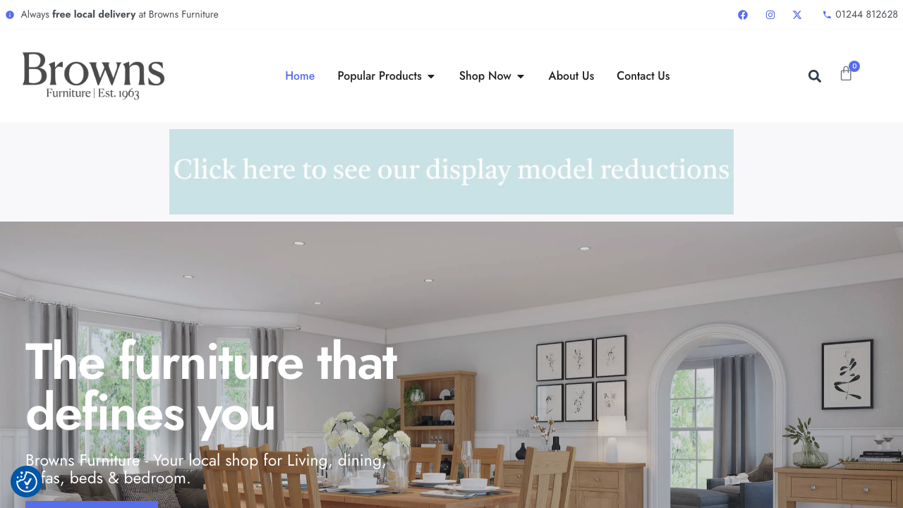 BROWN'S FURNITURE WAREHOUSE LIMITED website preview
