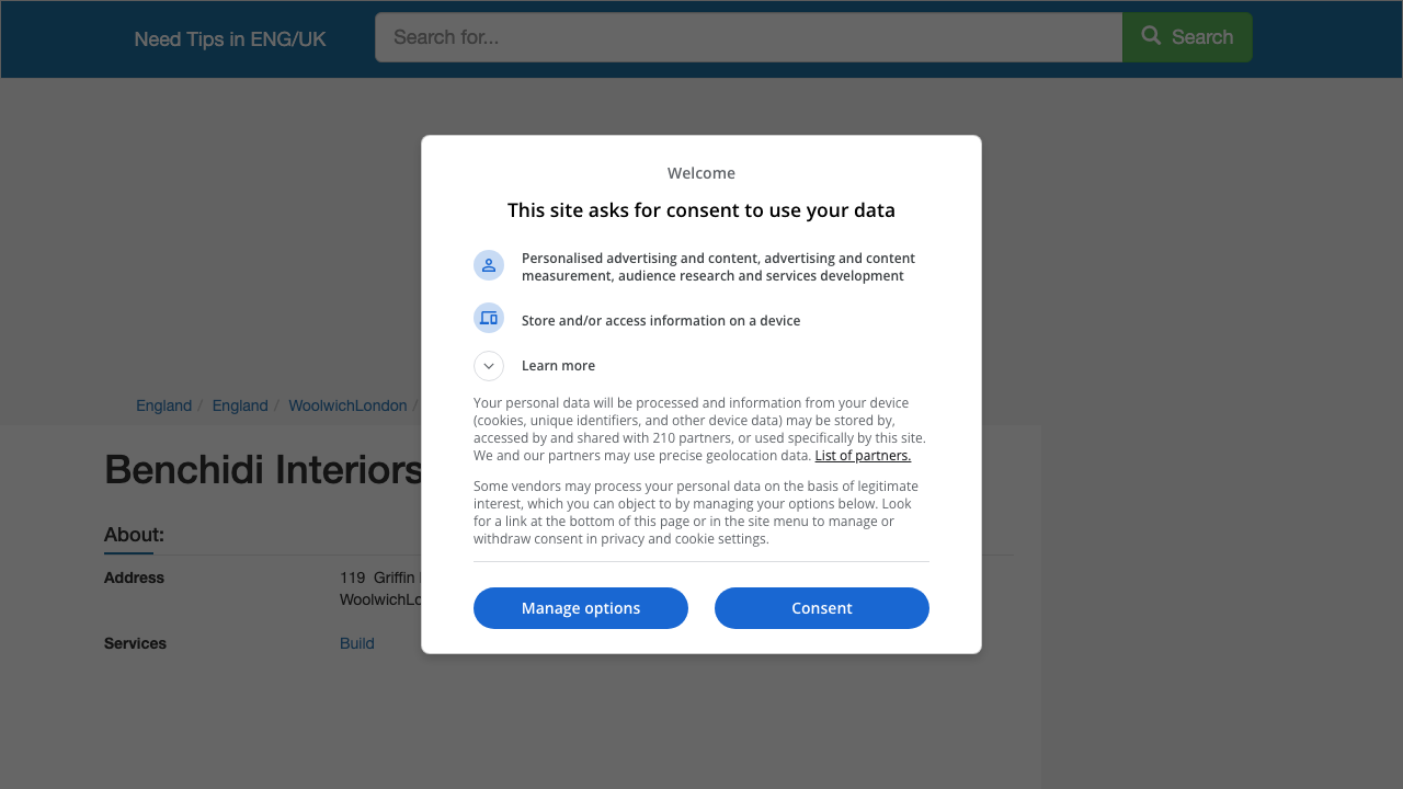 BENCHIDI INTERIORS LTD website preview
