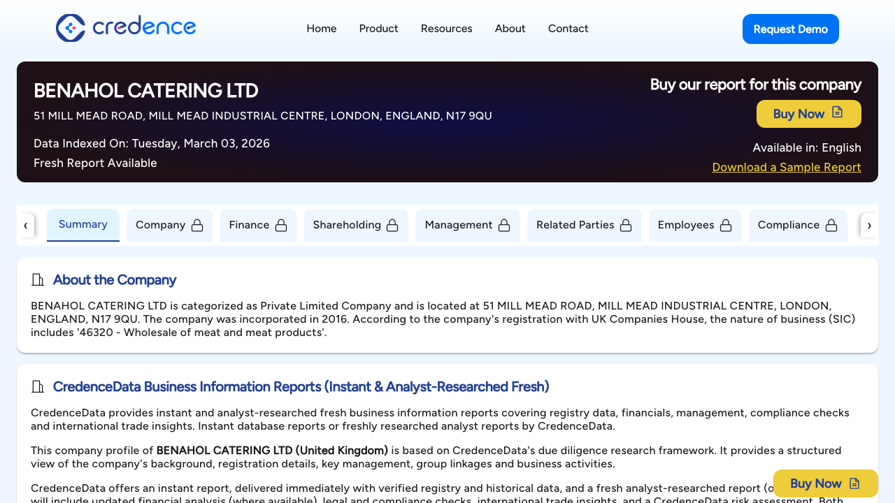 BENAHOL LIMITED website preview