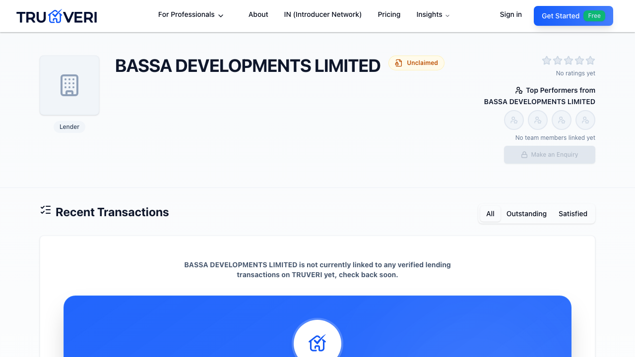 BASSA DEVELOPMENTS LIMITED website preview