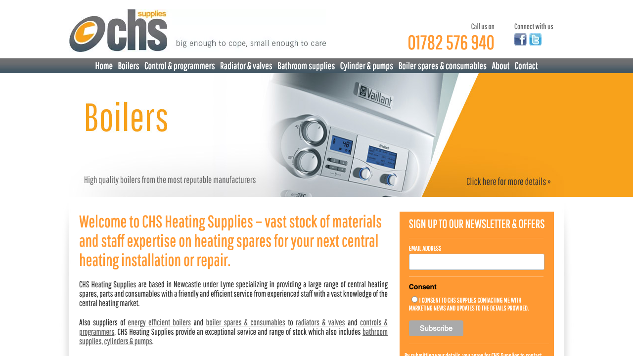 CENTRAL BOILER SPARES LTD website preview
