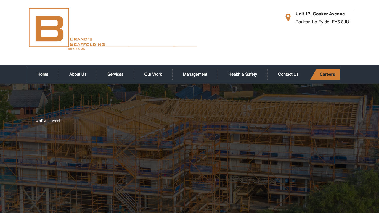 BRANDS SCAFFOLDING LANCASHIRE LTD website preview