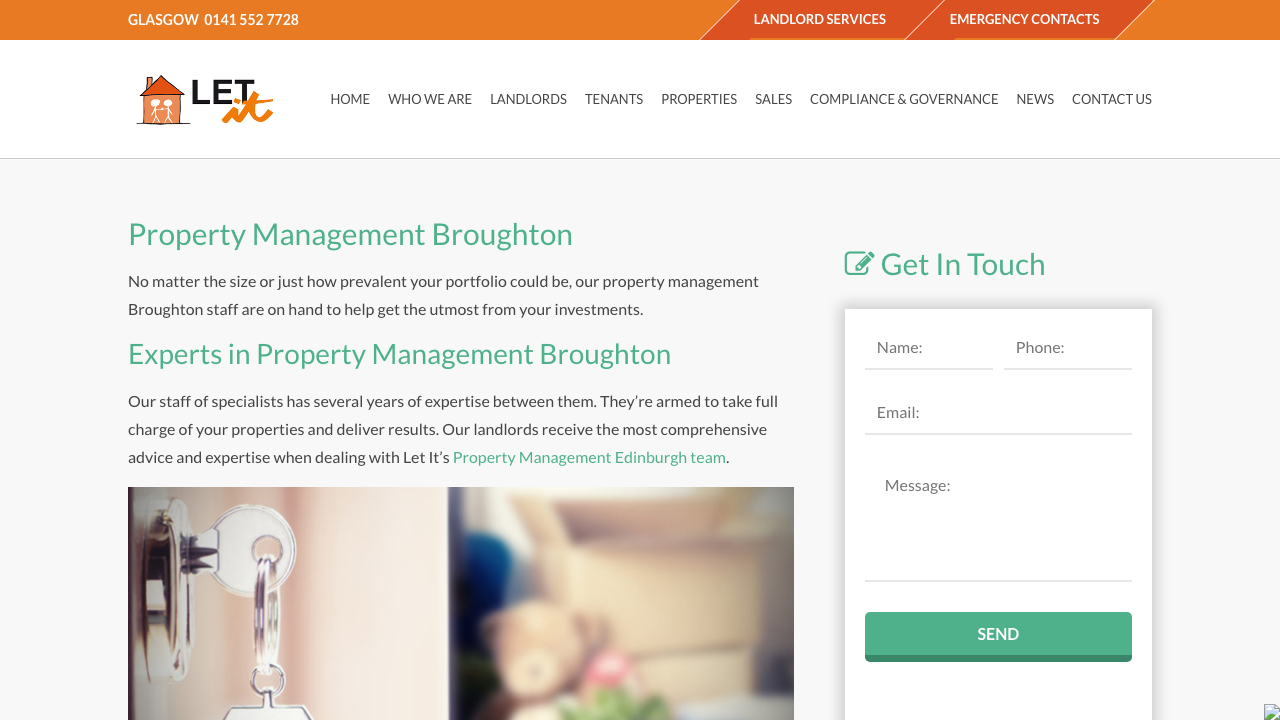 BROUGHTON PROPERTIES LIMITED website preview