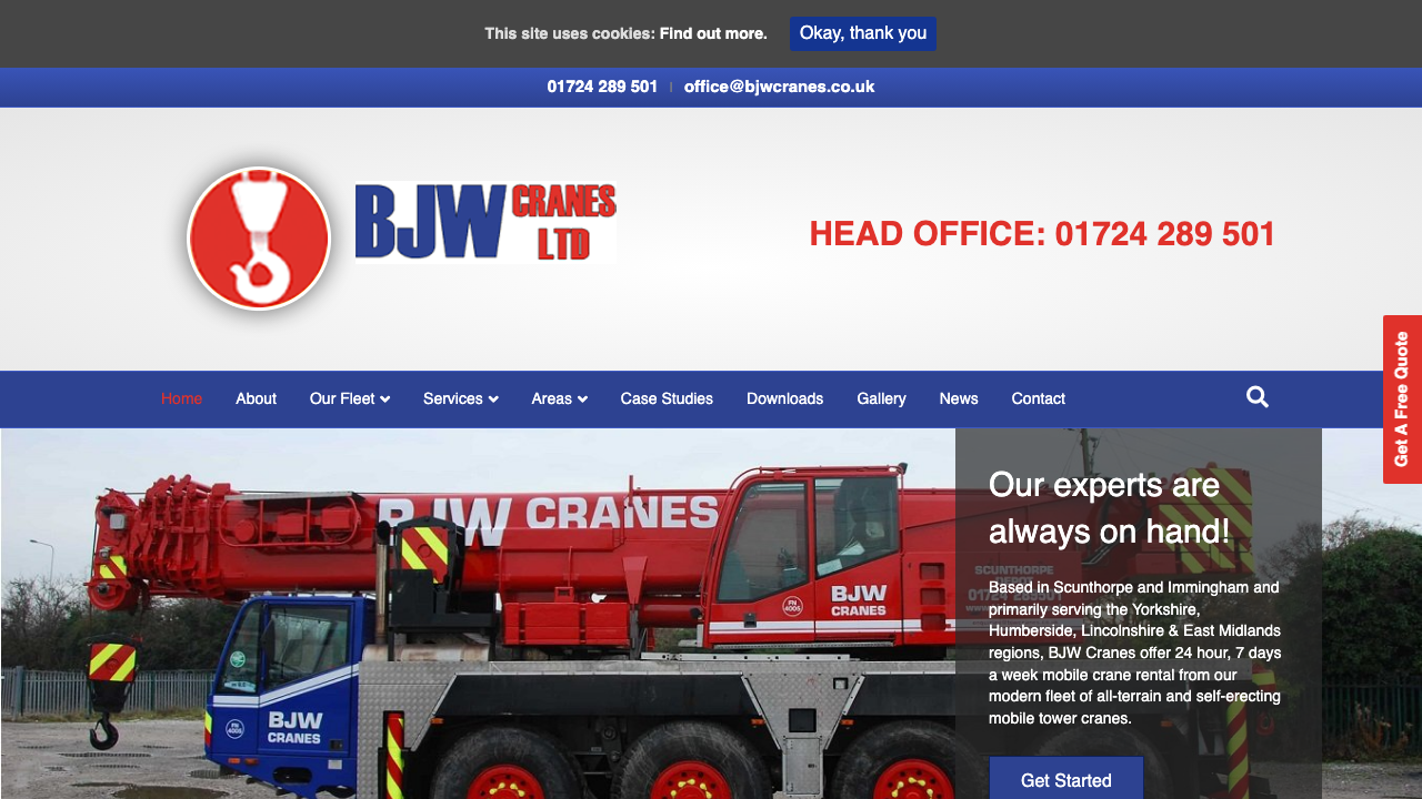 BJW CRANES LIMITED website preview