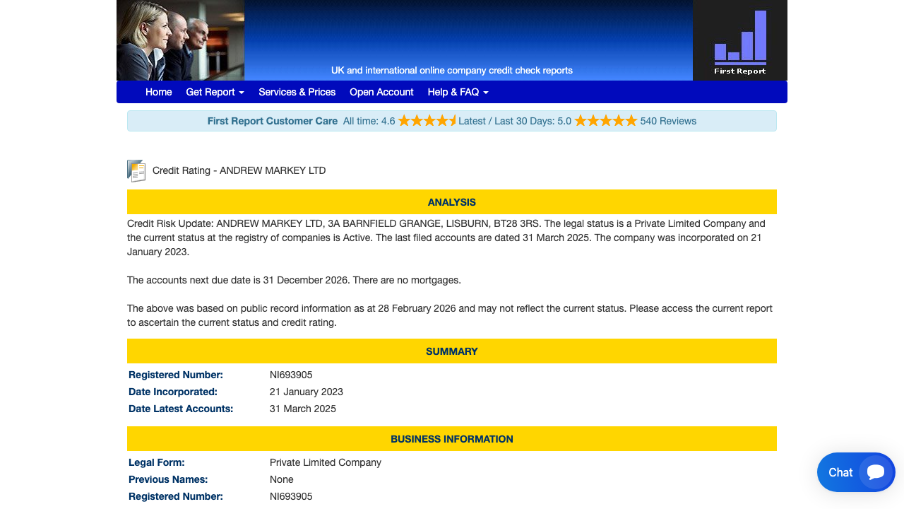 ANDREW MARKEY LTD website preview
