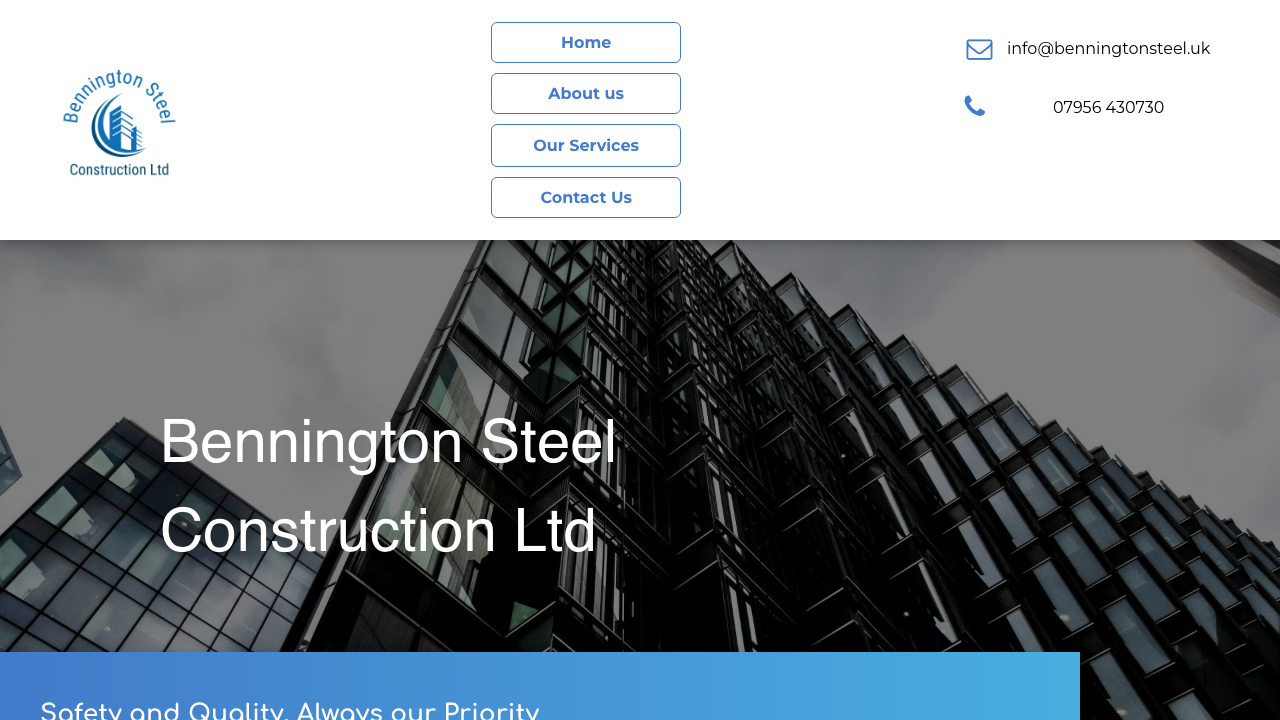 BENNINGTON STEEL CONSTRUCTION LTD website preview