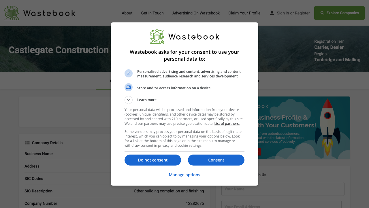 CASTLEGATE CONSTRUCTION LTD website preview