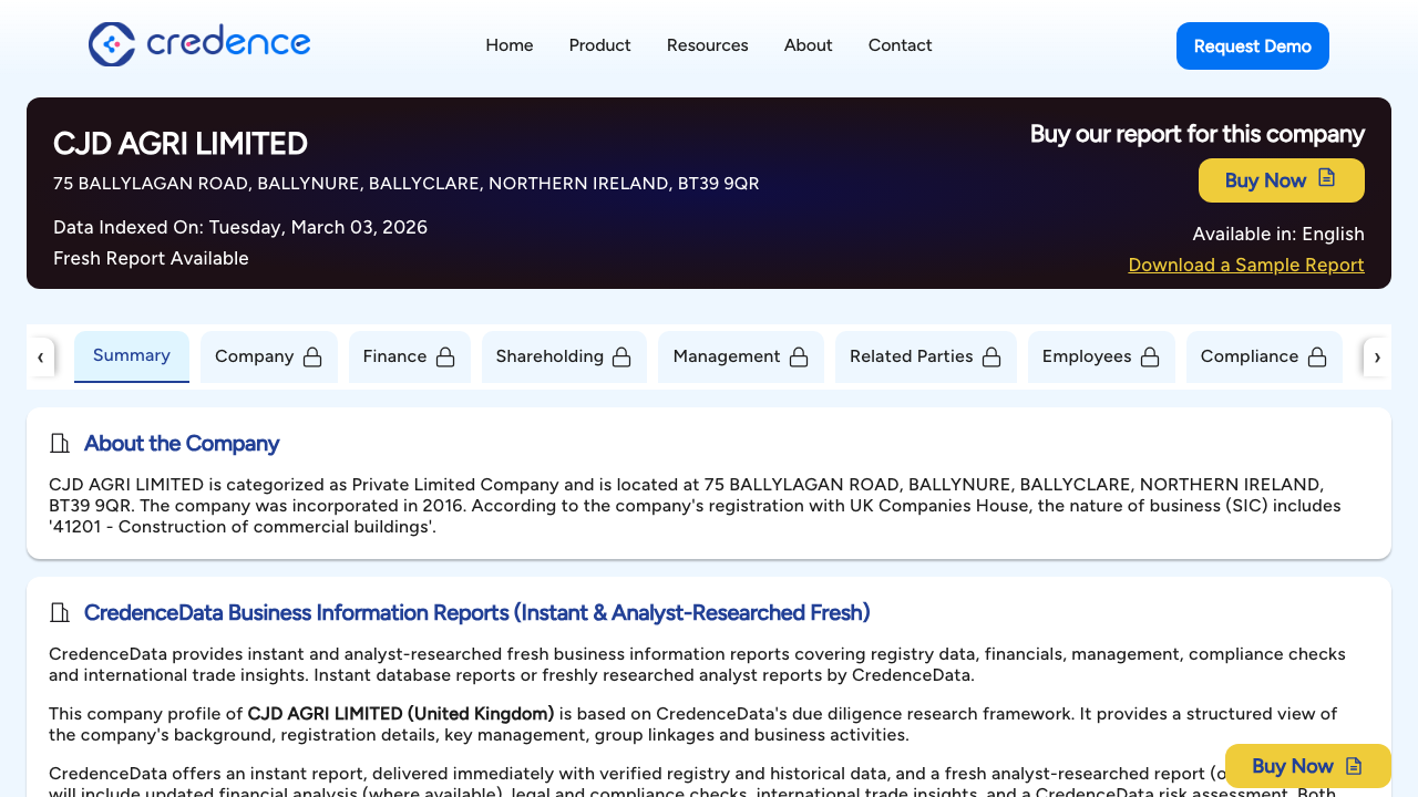 CJD AGRI LIMITED website preview
