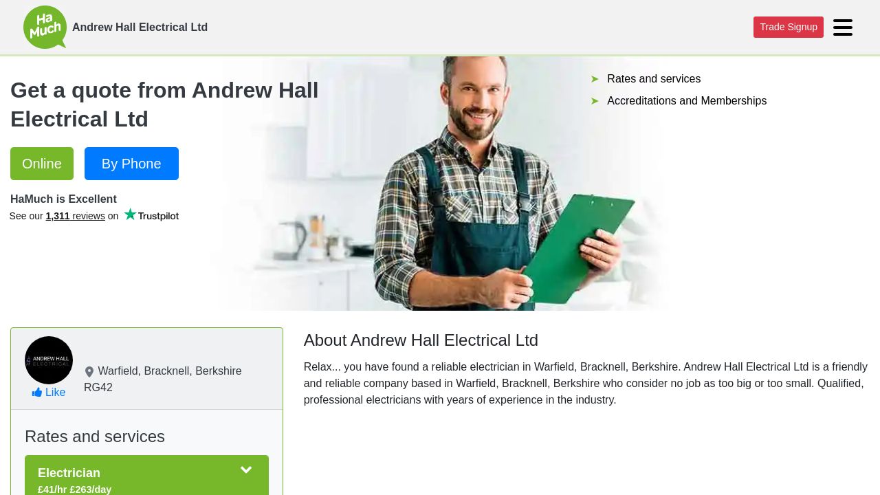 ANDREW HALL ELECTRICAL LTD website preview