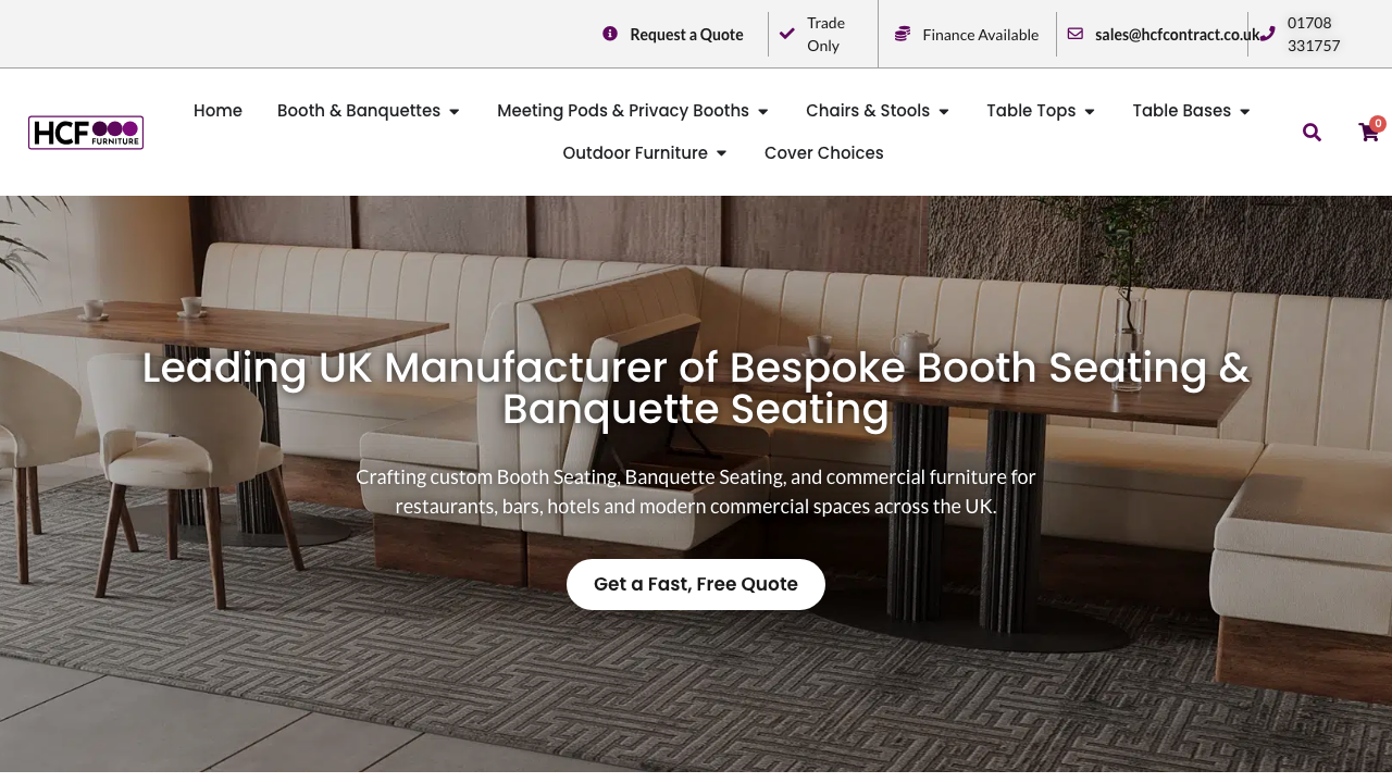 HCF CONTRACT FURNITURE LTD website preview