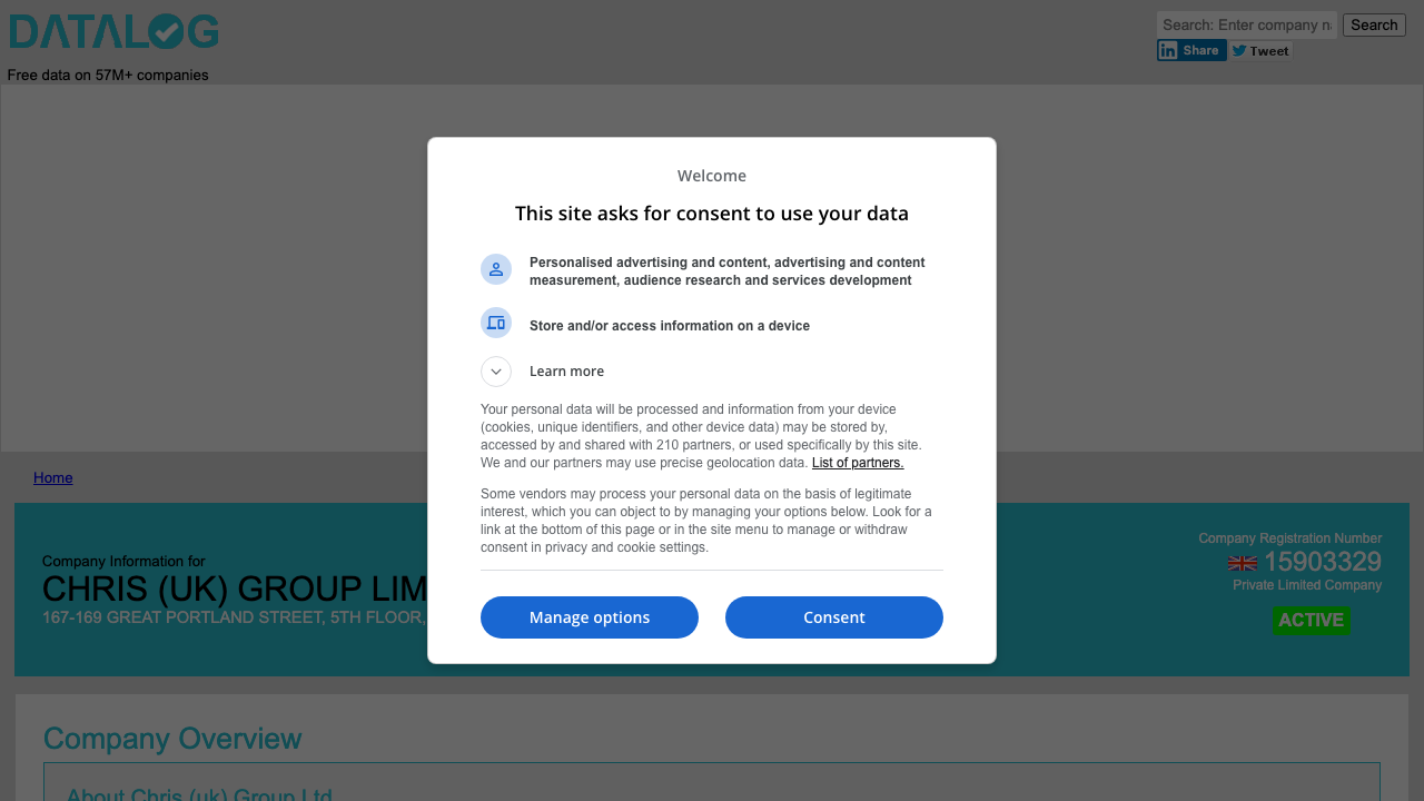 CHRIS (UK) GROUP LIMITED website preview