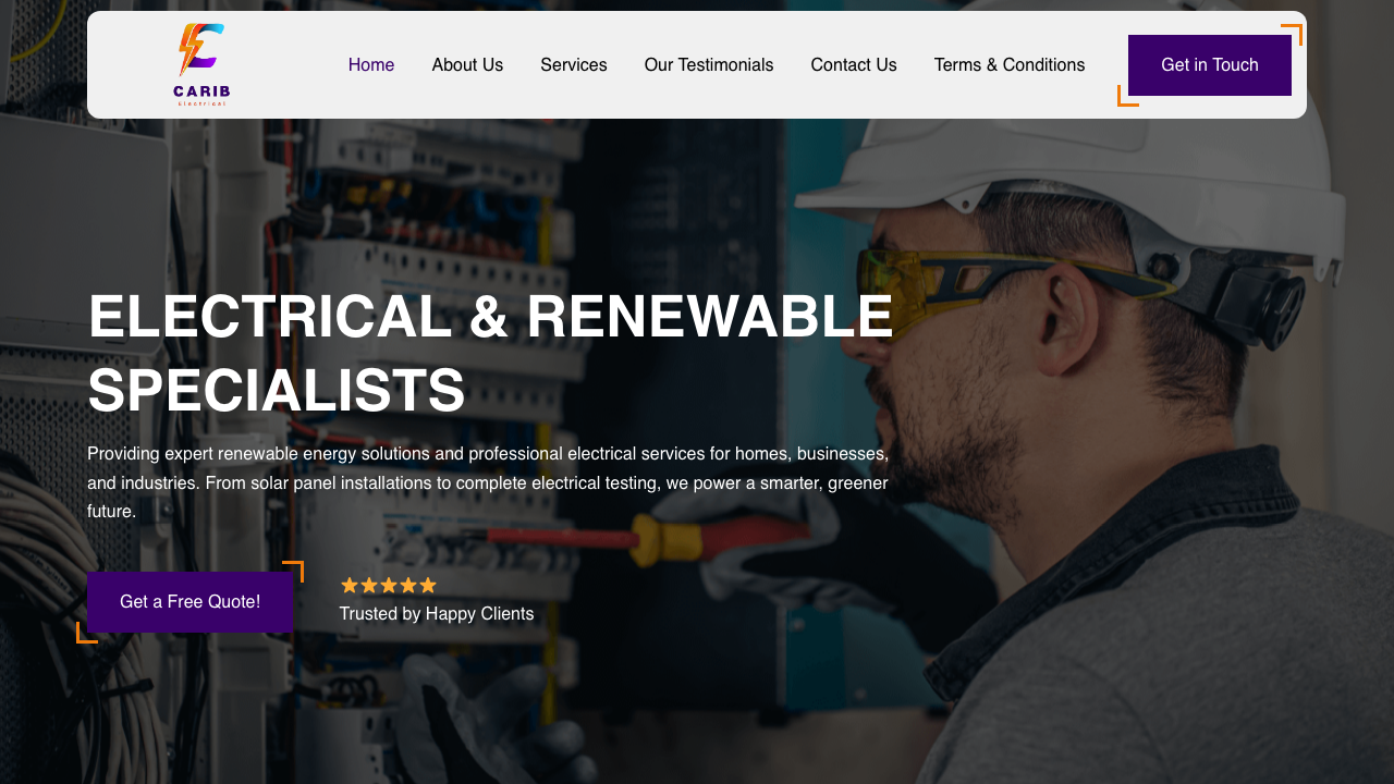 CARIB ELECTRICAL LTD website preview