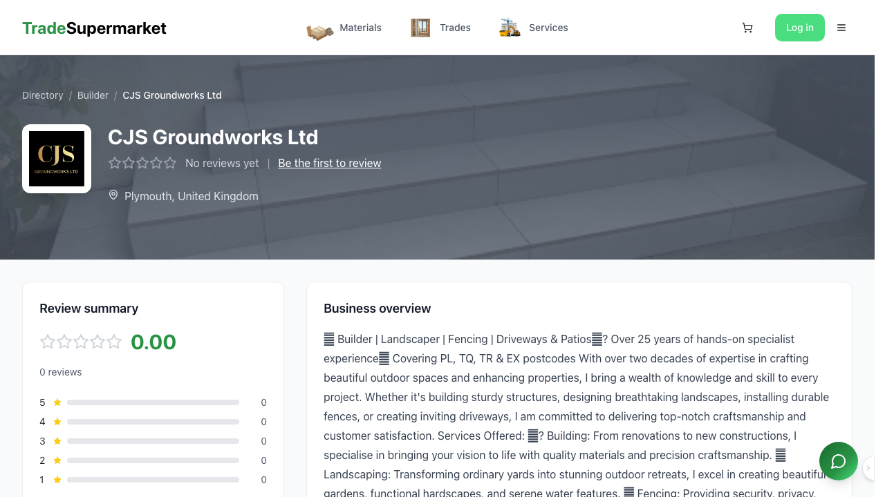 CJS GROUNDWORKS LTD website preview