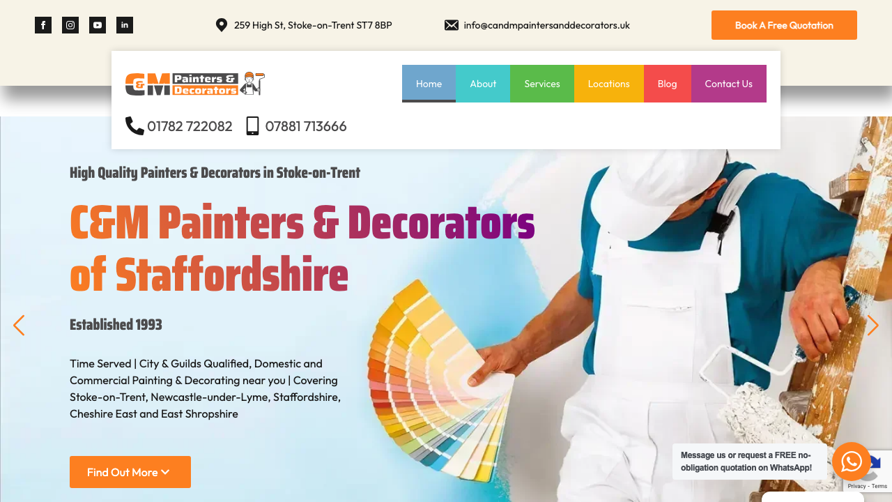 C&M PAINTERS & DECORATORS (STAFFORDSHIRE) LTD website preview