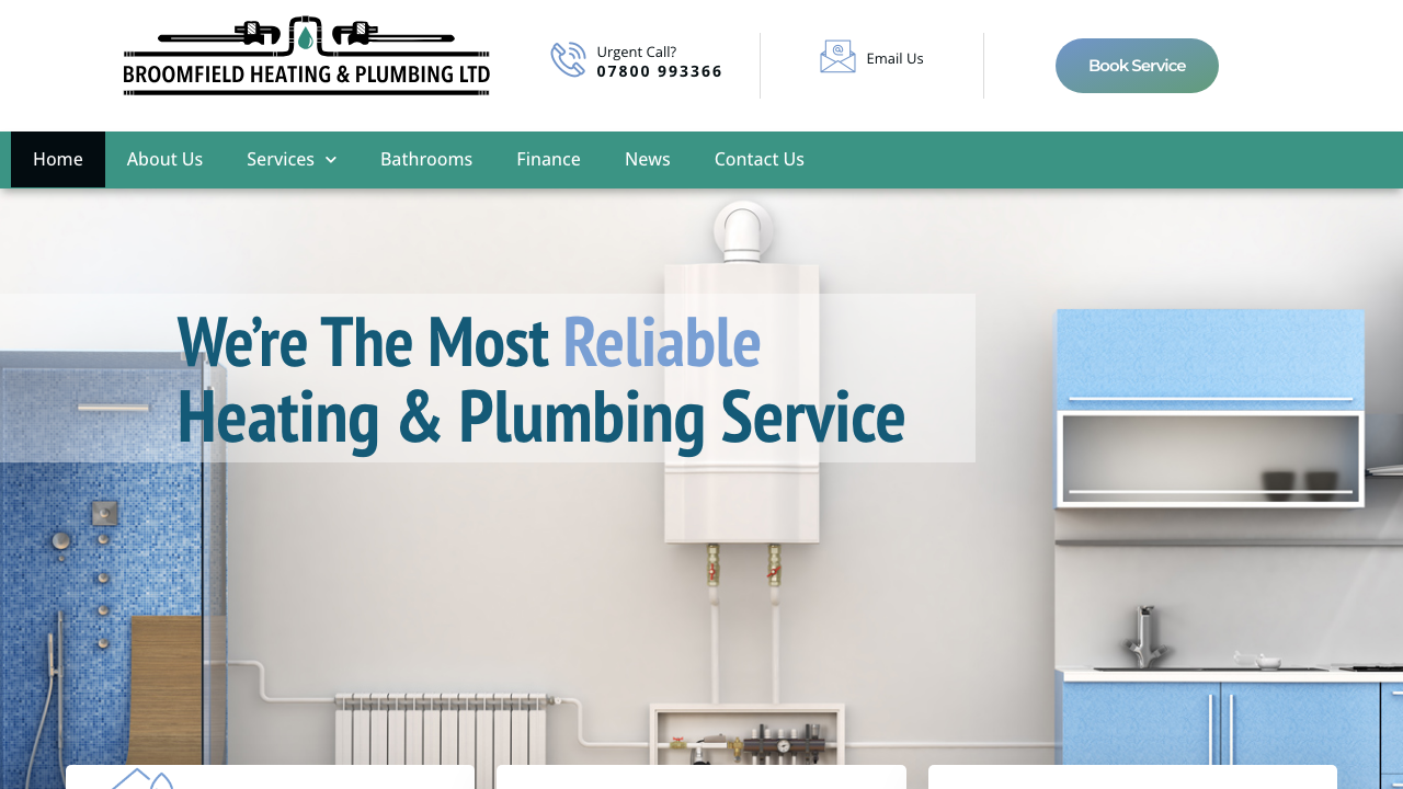 BROOMFIELD HEATING & PLUMBING LIMITED website preview