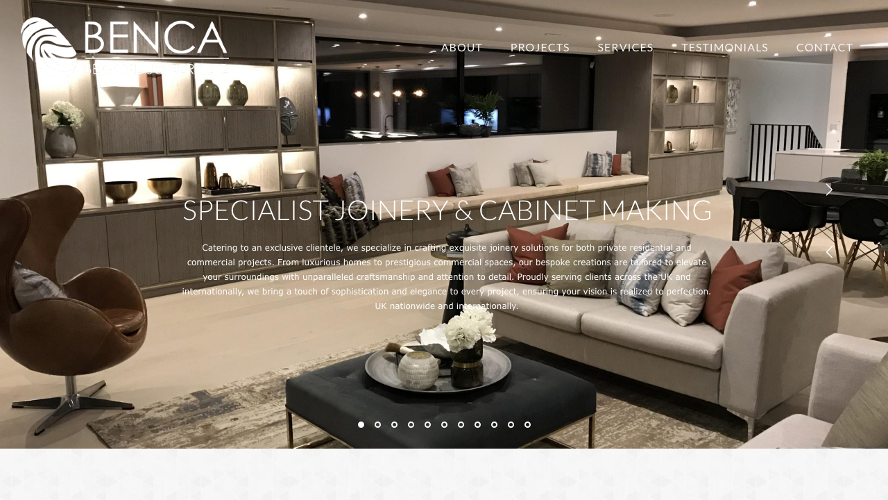 BENCA BESPOKE JOINERY LTD website preview