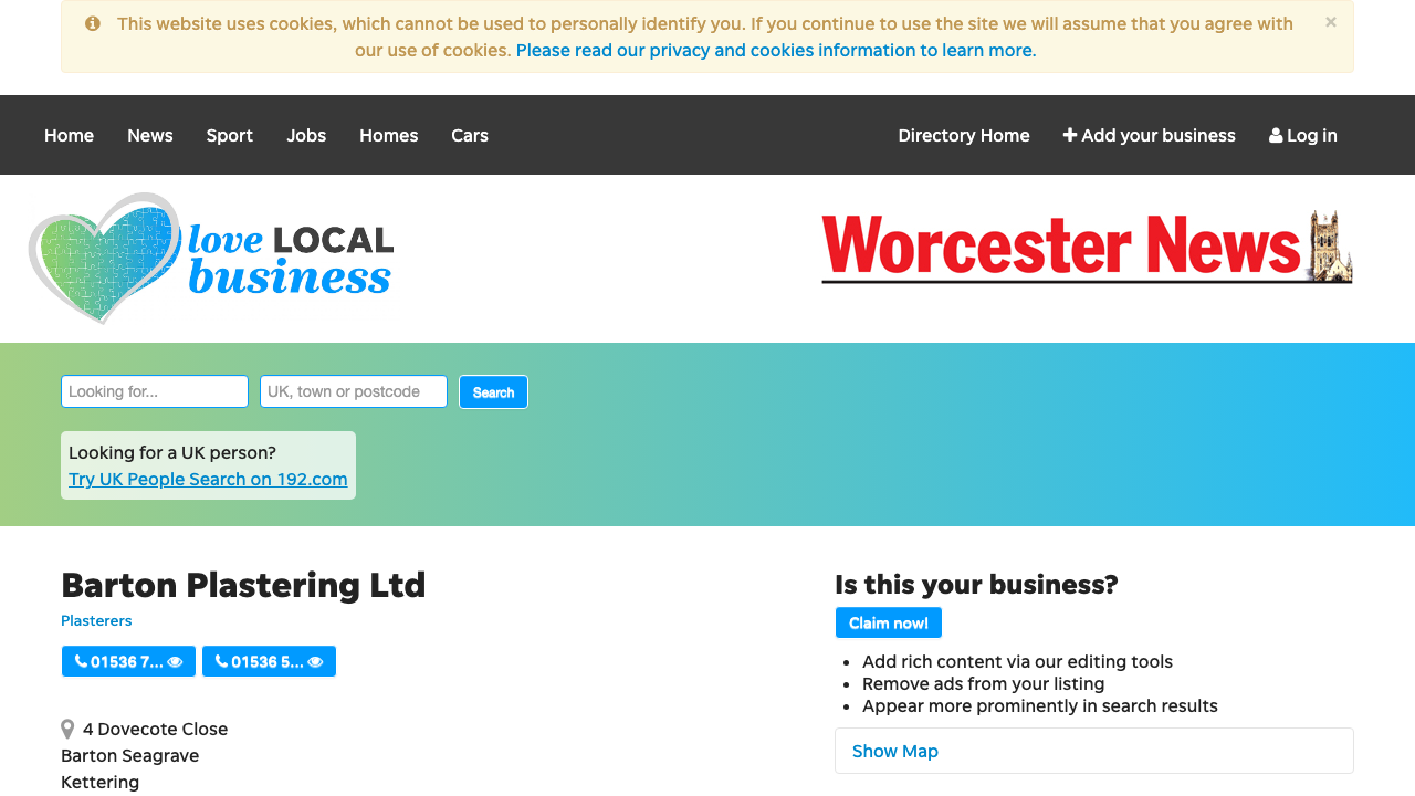 BARTON PLASTERING LIMITED website preview