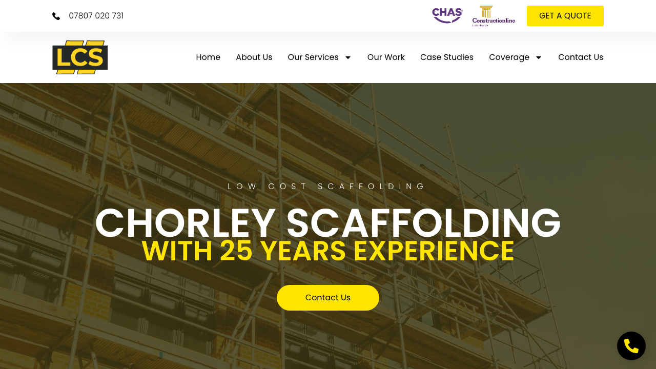 CHORLEY SCAFFOLDING LTD website preview