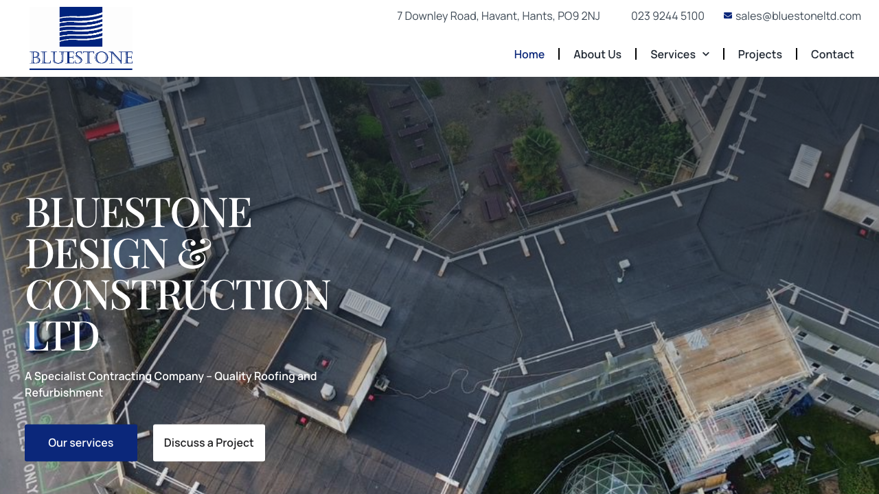 BLUESTONE ROOFING U.K. LIMITED website preview