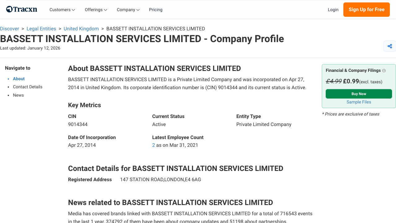 BASSETT INSTALLATION SERVICES LIMITED website preview
