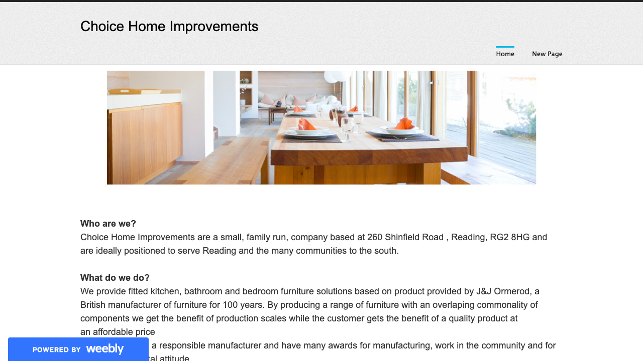 CHOICE HOME IMPROVEMENTS LTD website preview
