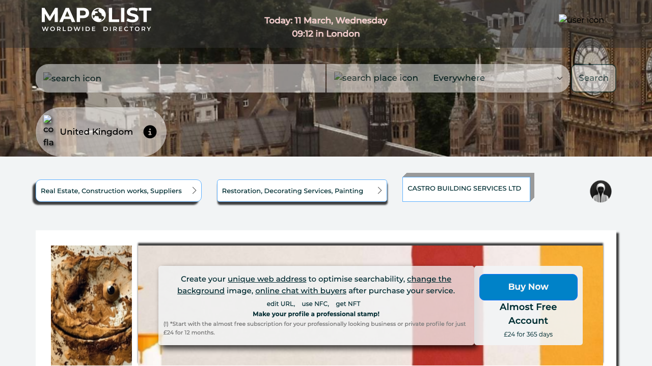 CASTRO BUILDING SERVICES LTD website preview