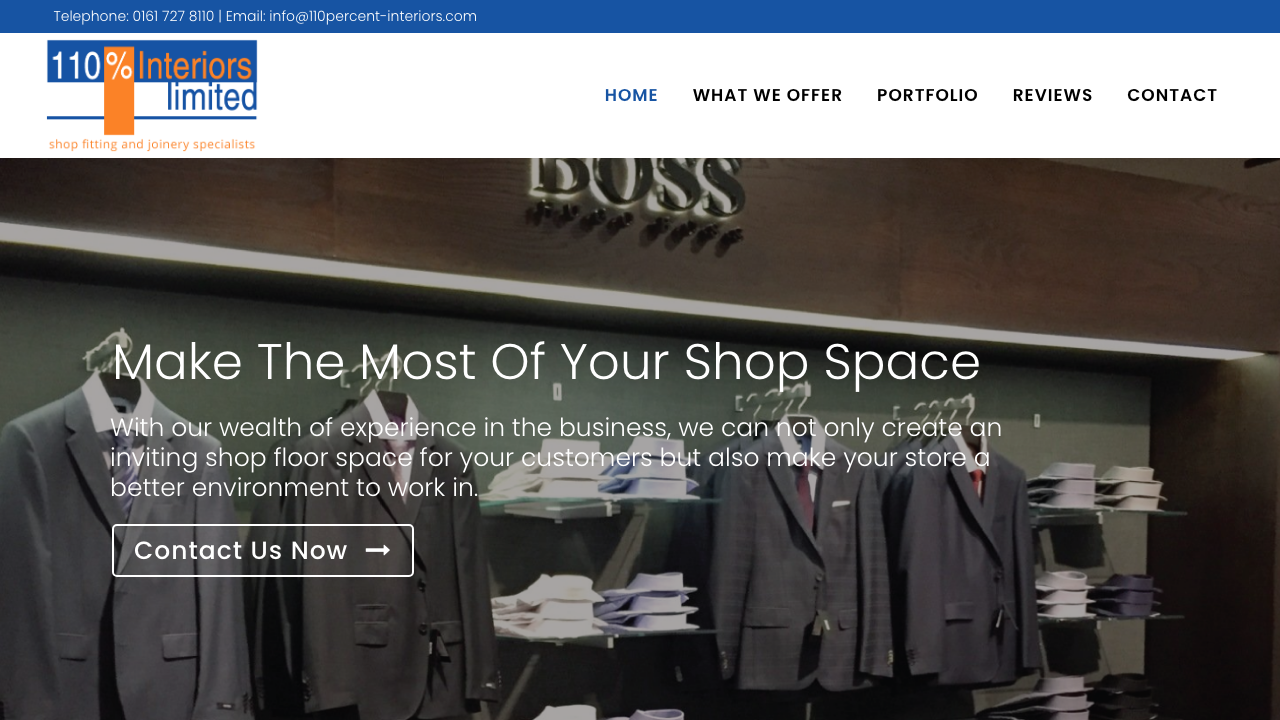 110% INTERIORS LIMITED website preview