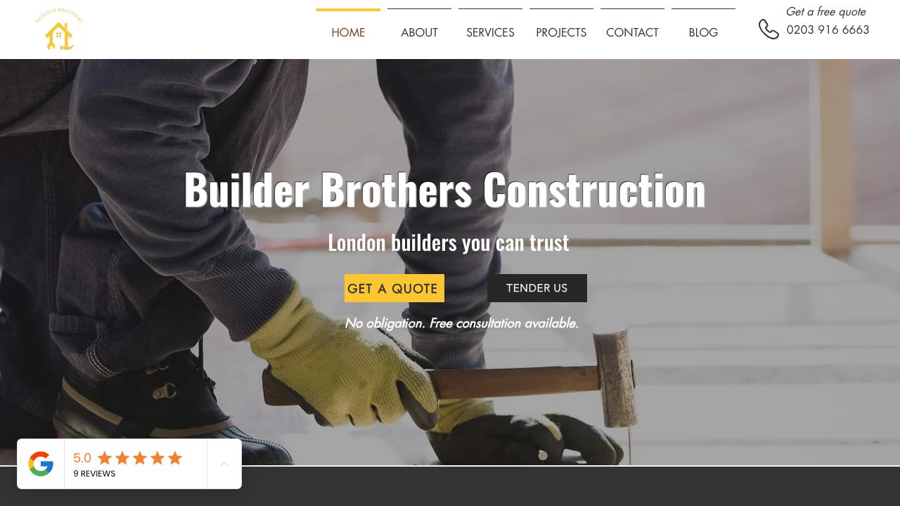BROS CONSTRUCTION LIMITED website preview
