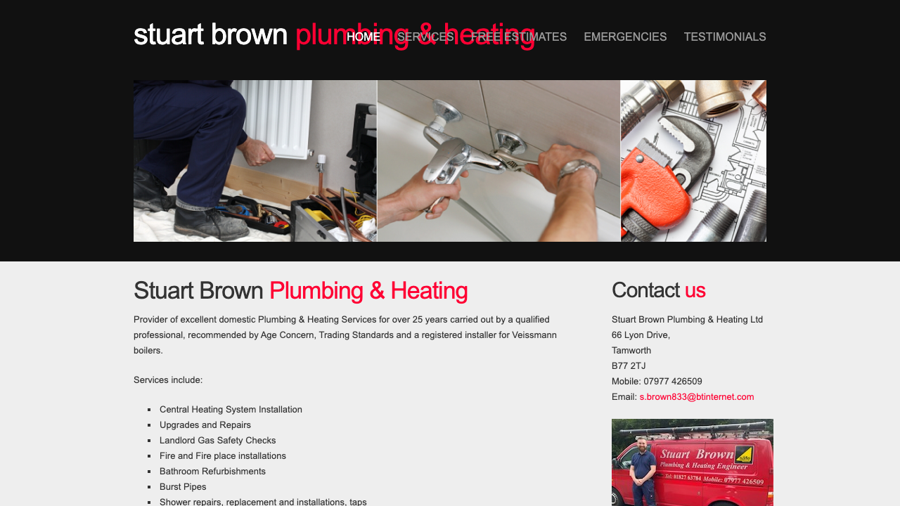 BROWN'S PLUMBING & GAS LTD website preview