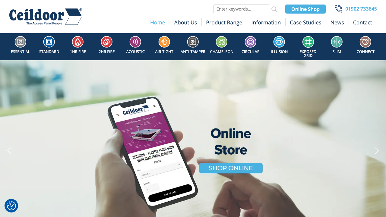 CEILDOOR PRODUCTS LIMITED website preview
