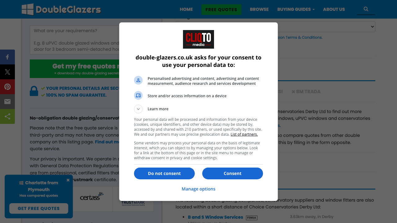 CHOICE CONSERVATORIES (DERBY) LIMITED website preview